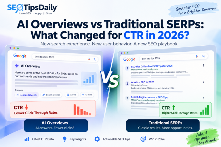 AI Overviews vs Traditional SERPs CTR in 2026
